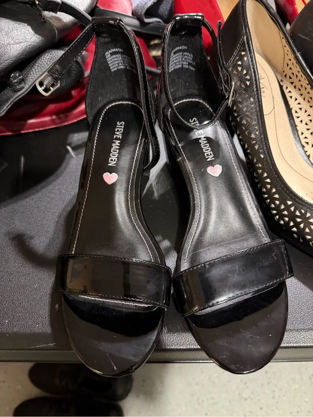 Steve Madde kids Black Patent Ankle-Strap Sandals